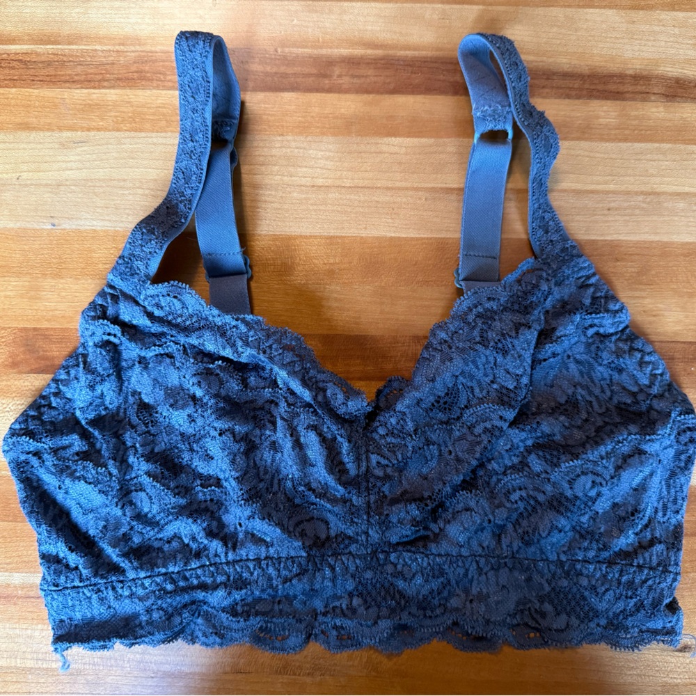 Cosabella Never Say Never Curvy Gray Bralette Lace Bra Size S Small